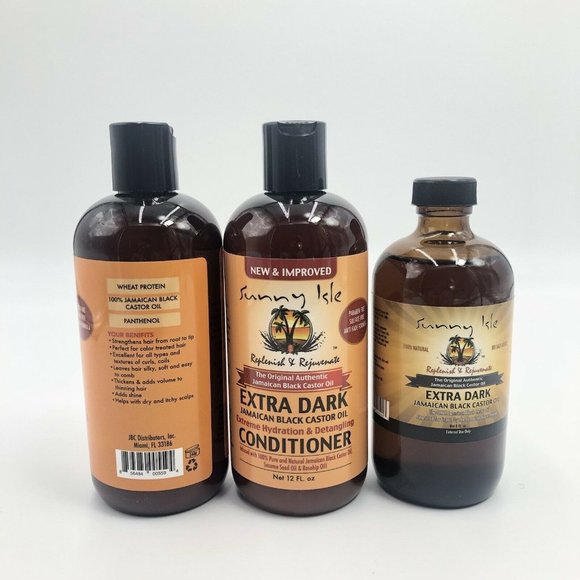 Sunny Isle Extra Dark Black Castor Shampoo 3pc Set - Picture 2 of 5